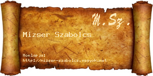 Mizser Szabolcs névjegykártya